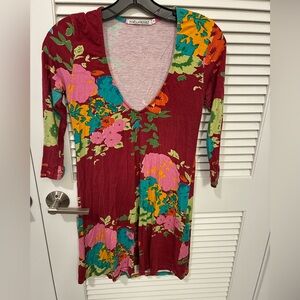 Free People Floral Summer V-Neck Dress